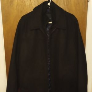 TOMMY HILFIGER PEA COAT DOUBLE ZIP BLACK LARGE